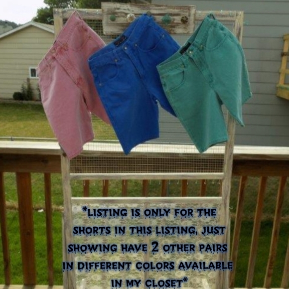 Vtg 90s Ny Line royal blue acid wash high waist denim mom jean shorts 4/6 NWOT - Picture 17 of 17